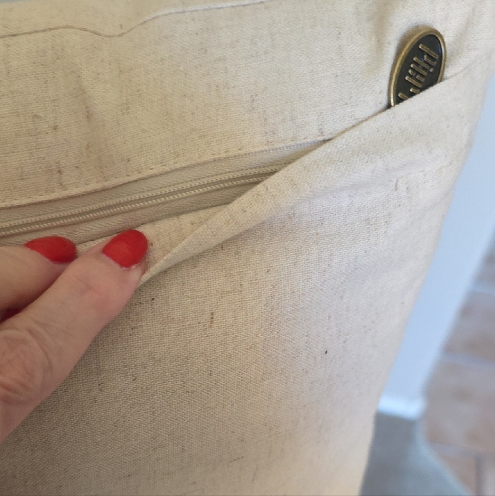 Pier 1 Cream Fabric with Gold Accent - Picture 4 of 6